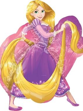 Rapunzel Princess Graphic Balloon - Purple & Gold